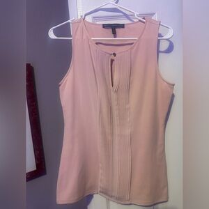 White House Black Market Pink Pleated Sleeveless Blouse